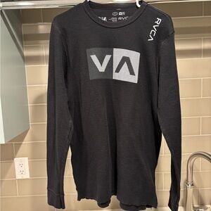 Y2K RVCA Lightweight Black Thermal Long Sleeve Shirt Size L